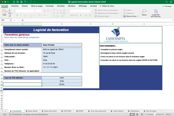 Logiciel de Facturation & Comptabilité (EASY-COMPTA 2025)